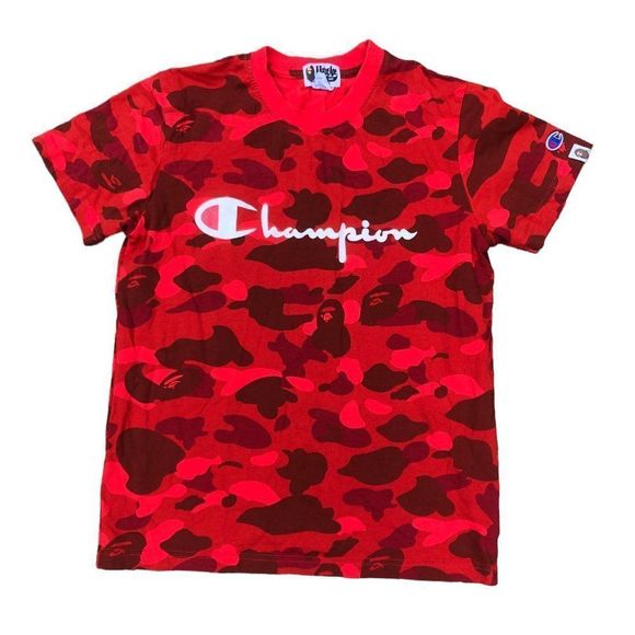 Bape Other - A Bathing Ape Bape X Champion T Shirt Red Camo Small